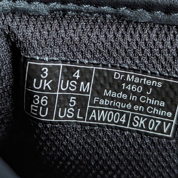 Dr. Martens 1460 J Leather Lace Up Zip Boots Bouncing Soles Size 4 - Picture 9 of 11